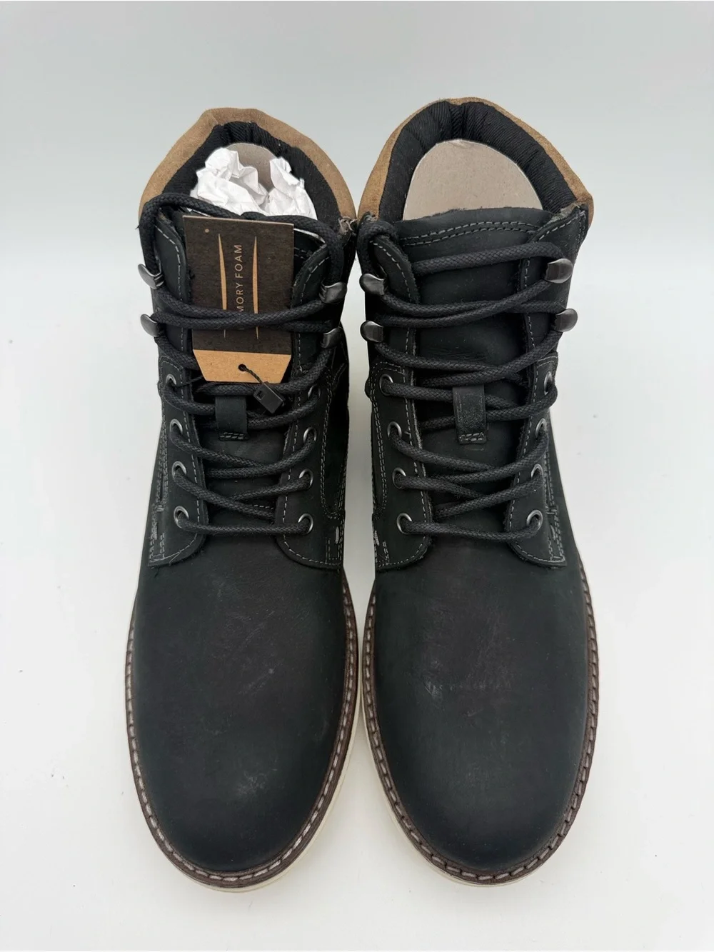 BRAND NEW Crevo Emmett Black Leather Suede Plain Toe Boot Men’s Size 10 M